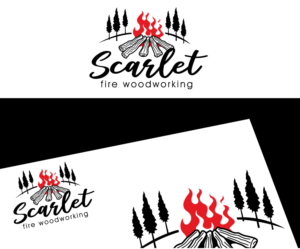 scarlet > fire woodworking | Logo Design by blue eye