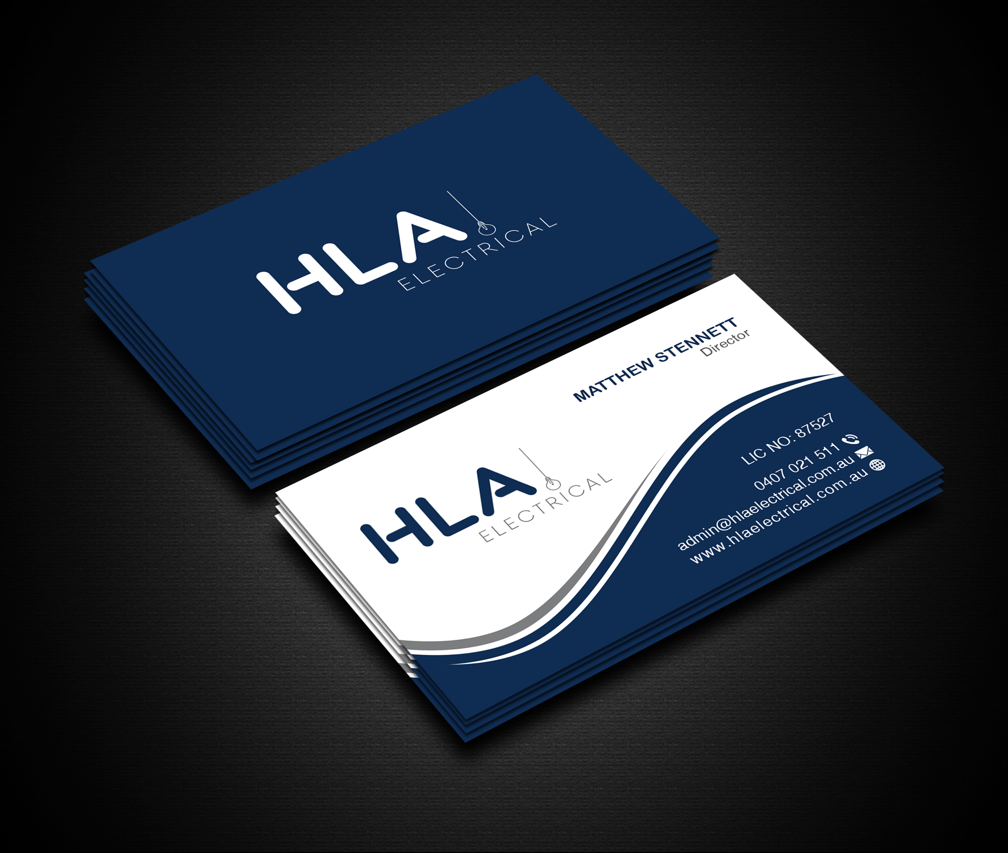 Business Card Design by Creations Box 2015 for HLA Electrical | Design #26251460