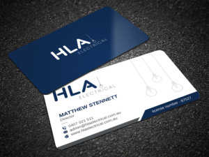 Business Card Design by LAXMI DESIGNHUB for HLA Electrical | Design: #26241576