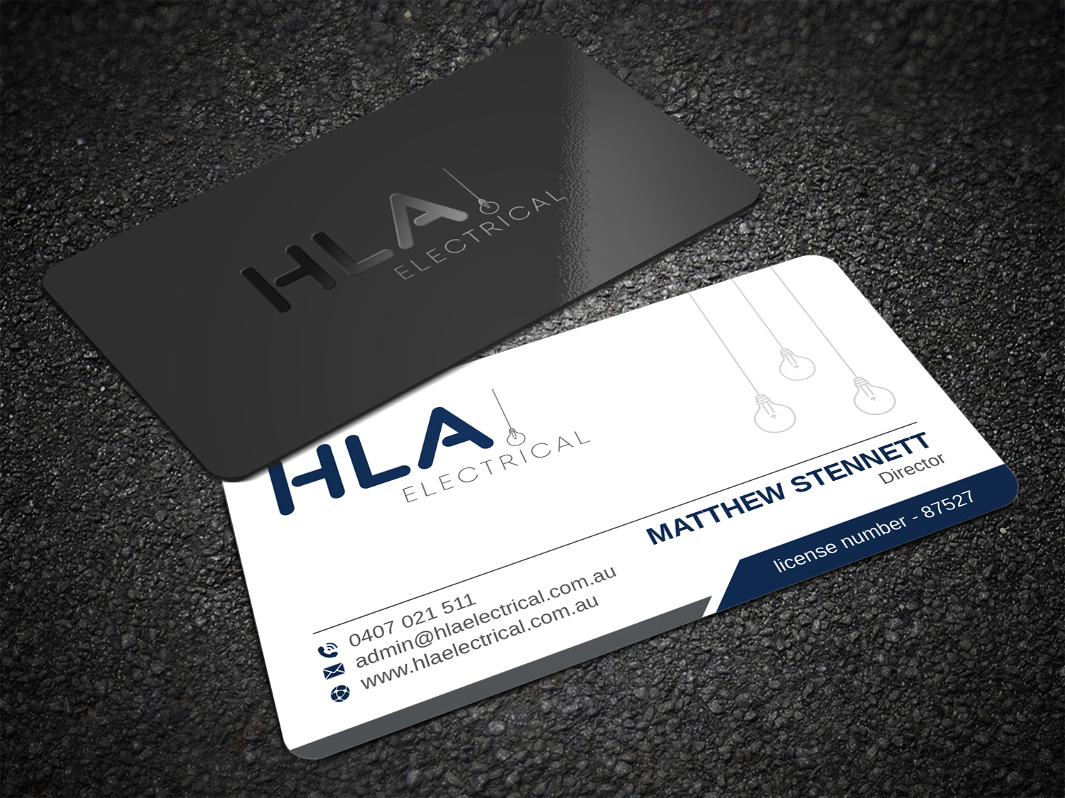 Business Card Design by LAXMI DESIGNHUB for HLA Electrical | Design #26241588