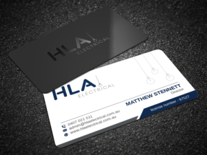 Business Card Design by LAXMI DESIGNHUB for HLA Electrical | Design: #26241588
