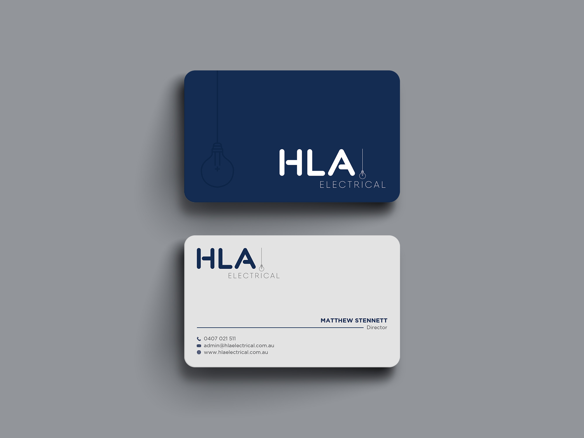 Business Card Design by depictionist for HLA Electrical | Design #26245214