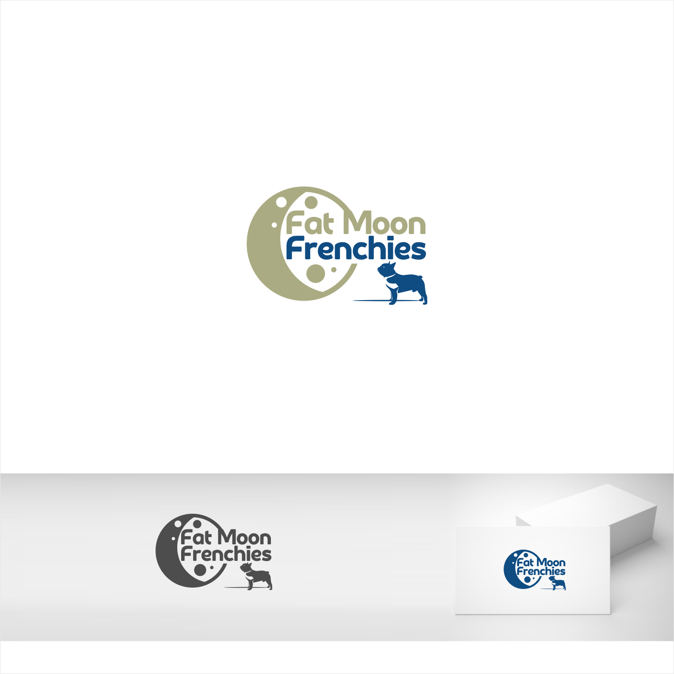 Logo Design by Arham Hidayat for Fat Moon Frenchies | Design #26265604