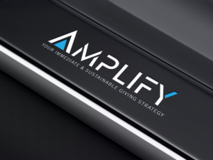 Amplify   and then Amplify with the slogan Your immediate & sustainable giving strategy. | Logo Design by makerlogoz