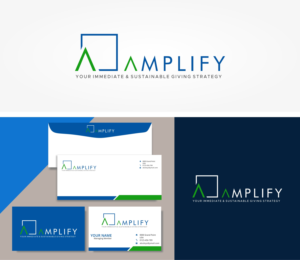 Amplify   and then Amplify with the slogan Your immediate & sustainable giving strategy. | Logo Design by CIG Designer