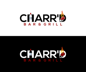 Charr'd (in creative logo), Bar & Grill (underneath logo) | Logo Design by Avilash