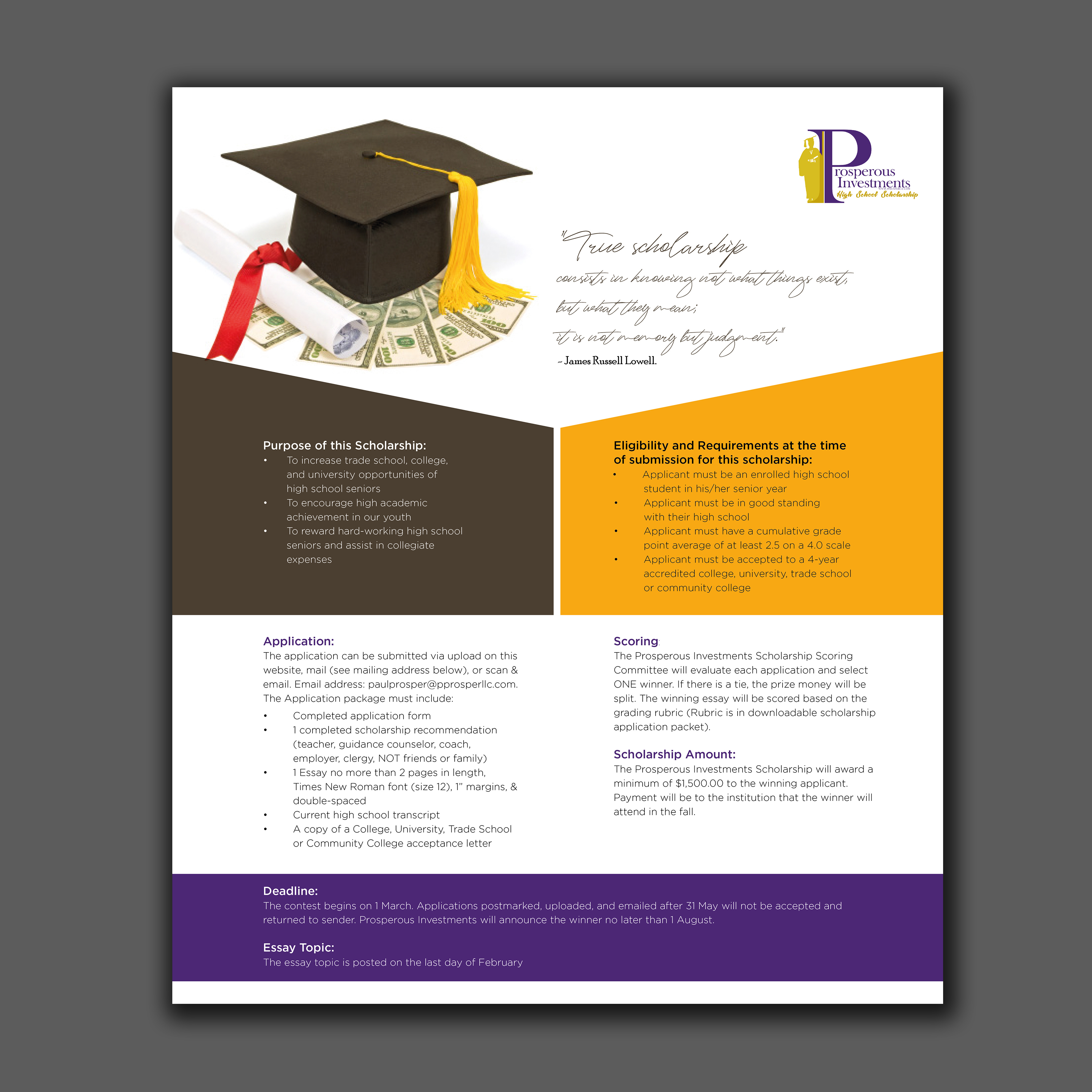 Diseño Gráfico por Jomon 2 para Prosperous Investments, LLC | Diseño #26249047