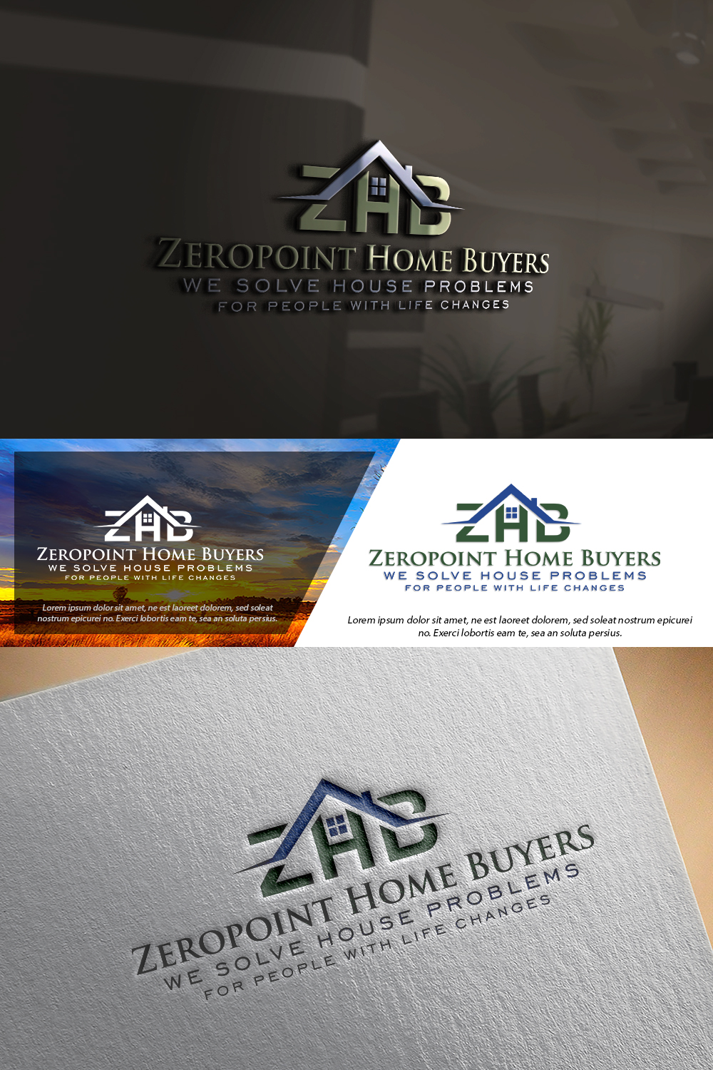 Logo Design by damian for Zeropoint Home Buyers, LLC | Design #26255225
