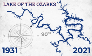 Lake of the Ozarks Anniversary Flag | Grafik-Design von Blue Sparrow