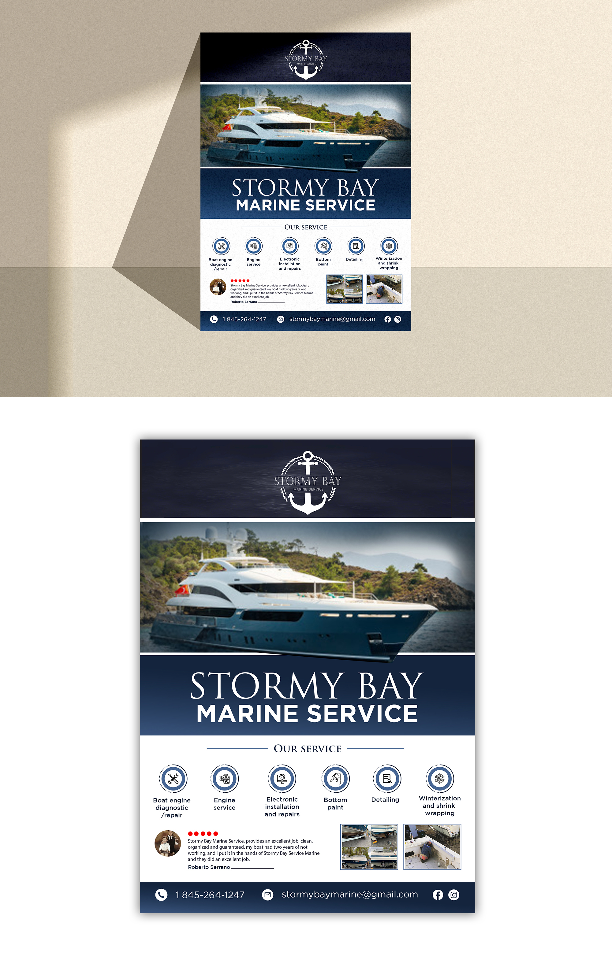 Flyer Design by debdesign for Stormy Bay Marine Service  | Design #26274375