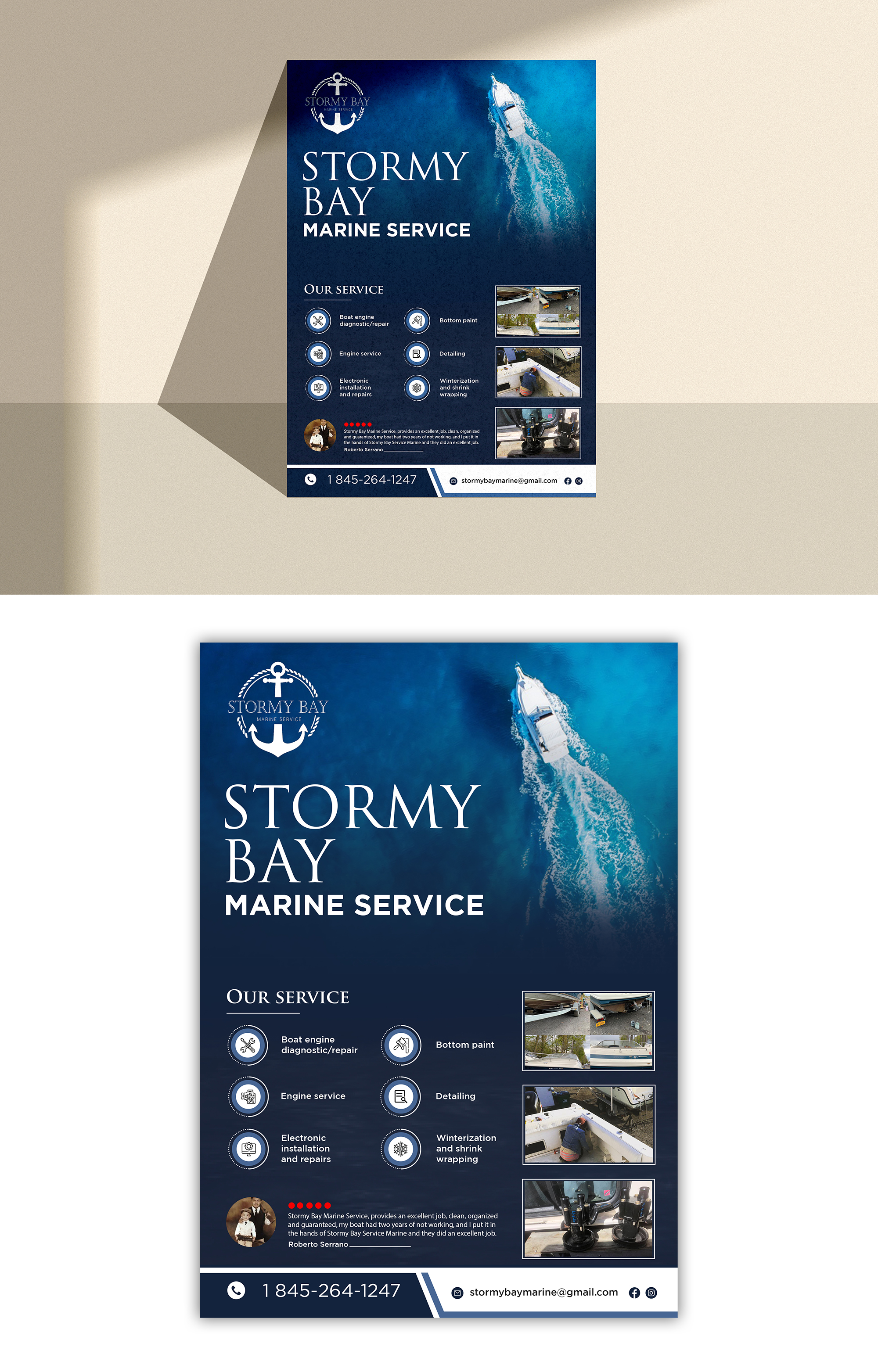 Flyer Design by debdesign for Stormy Bay Marine Service  | Design #26274380