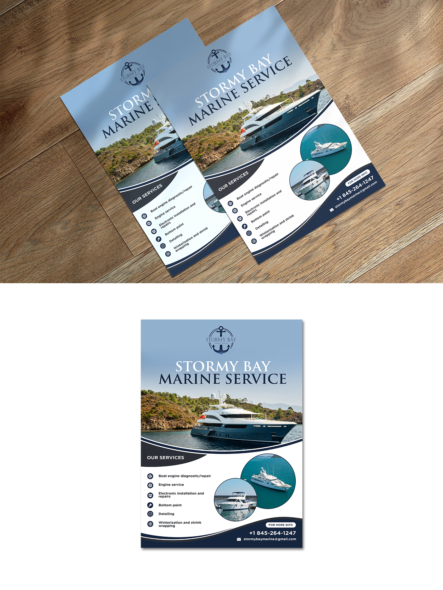 Design de Flyer par debdesign pour Stormy Bay Marine Service  | Design #26274540