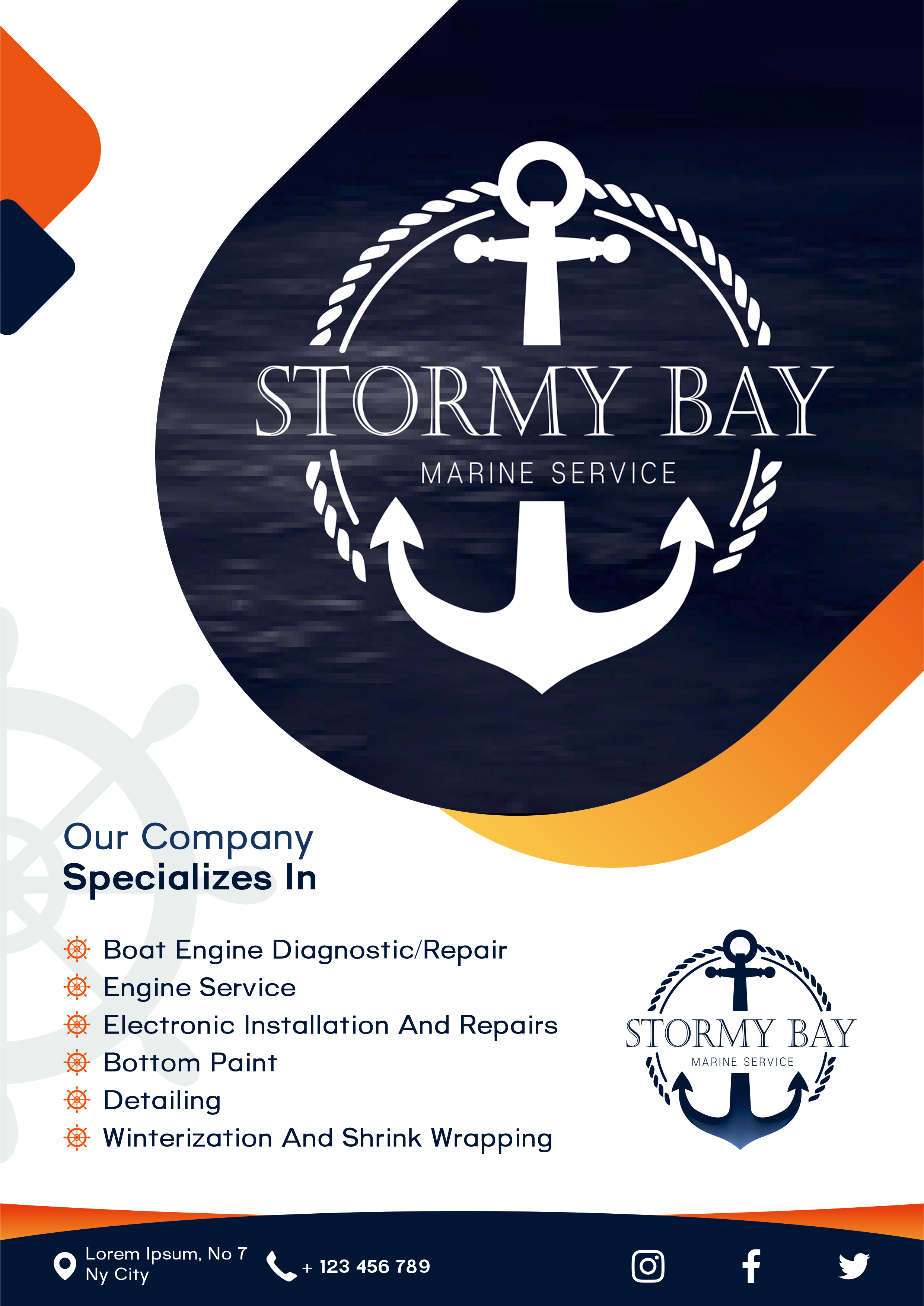 Flyer Design by 4AD for Stormy Bay Marine Service  | Design #26262108