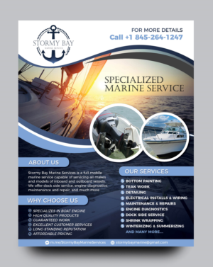 Flyer Design by rkailas for Stormy Bay Marine Service  | Design: #26268673