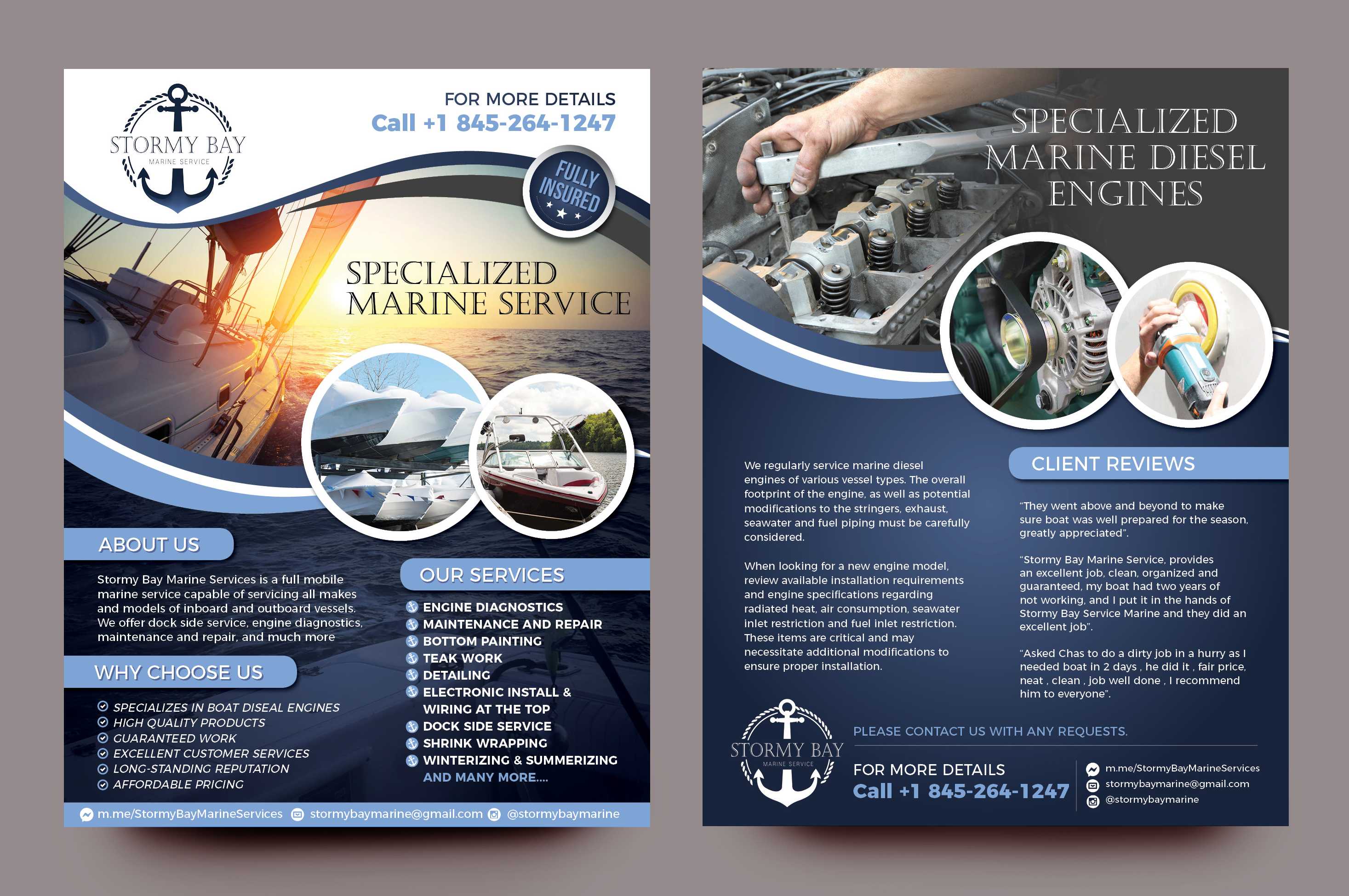 Flyer Design by rkailas for Stormy Bay Marine Service  | Design #26299554