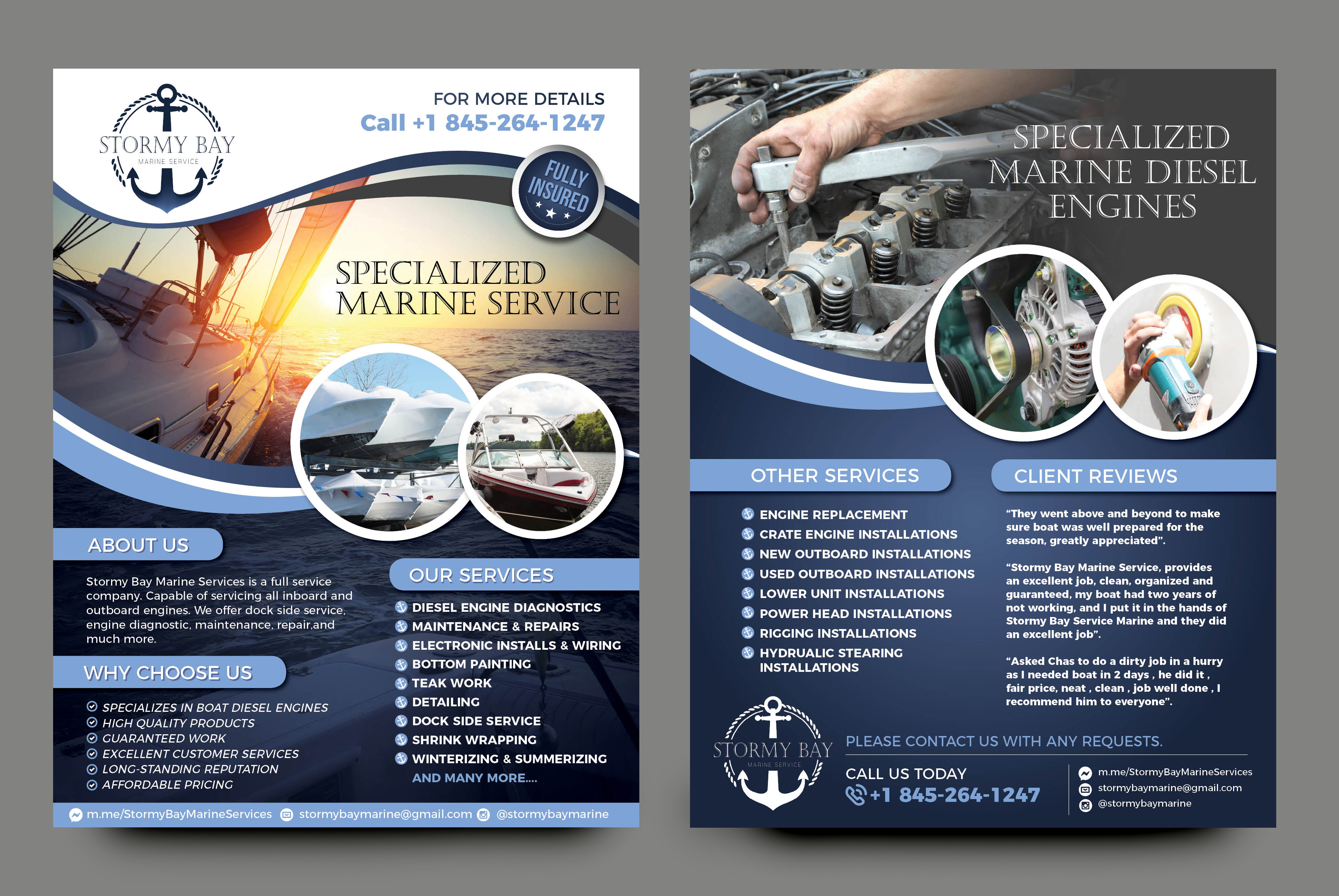 Flyer Design by rkailas for Stormy Bay Marine Service  | Design #26301925
