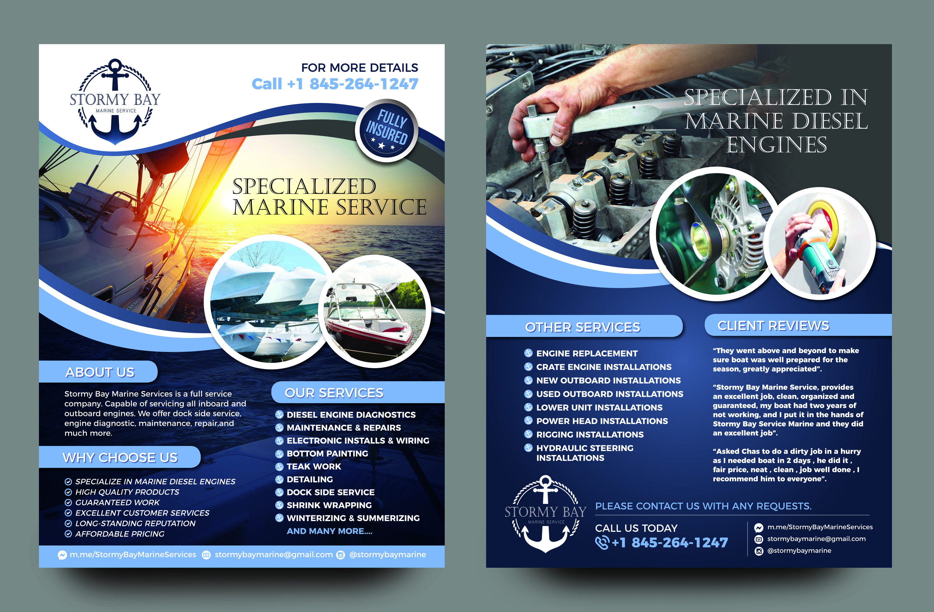 Flyer Design by rkailas for Stormy Bay Marine Service  | Design #26340303