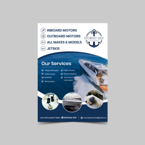 Diseño de Flyer por ecorokerz para Stormy Bay Marine Service  | Diseño: #26275859