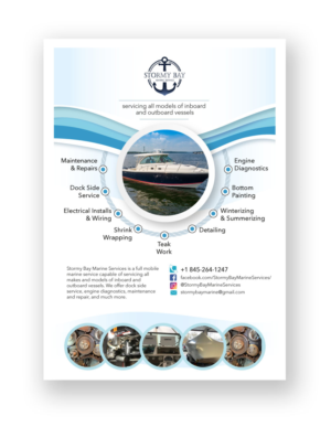 Flyer Design by Oleg Androsov for Stormy Bay Marine Service  | Design: #26272309