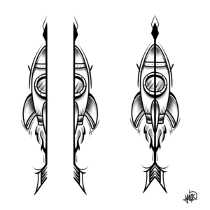 Matching Rocket Tattoo Design for Couple | Tattoo Design by El Yisk 2