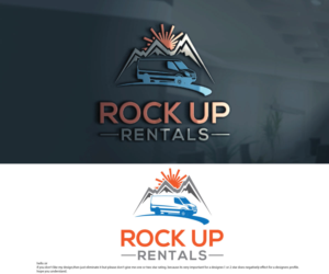 The name of the business - Rock up Rentals with some images / graphics of camper vans / adventure / outdoors/ | Logo Design by sekanul