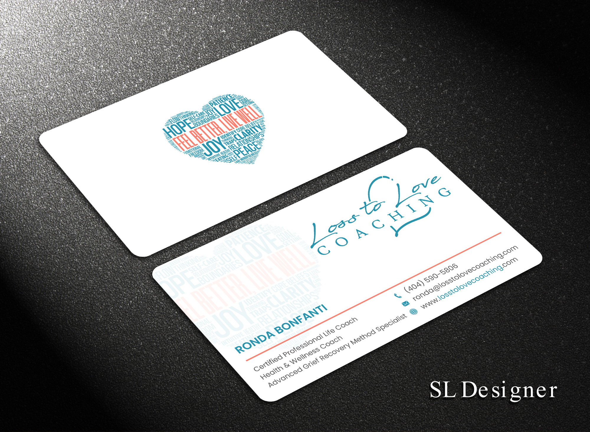 Visitenkarten-Design von SL Designer für Loss To Love Coaching, LLC | Design #26274250
