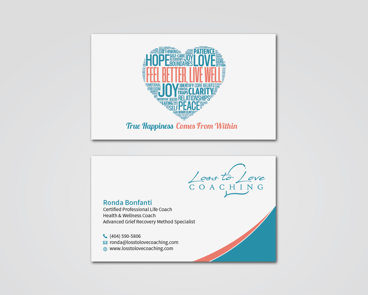 Business Card Design by MDesign for Loss To Love Coaching, LLC | Design #26273135