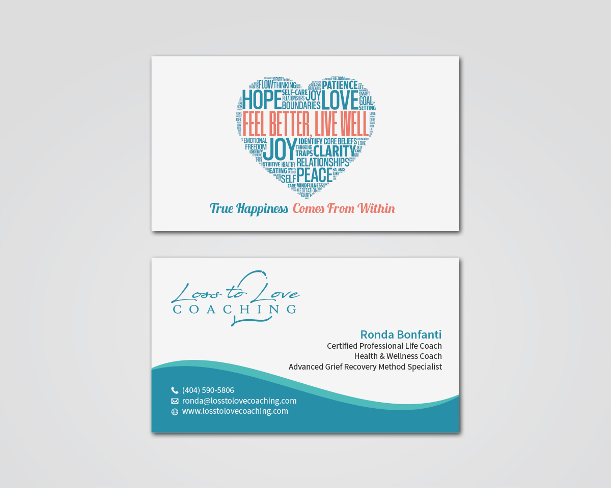 Business Card Design by MDesign for Loss To Love Coaching, LLC | Design #26273137