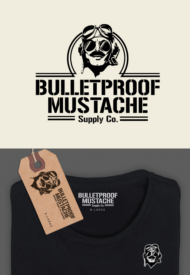Logo Design by ally designs for Bulletproof Mustache | Design #26284872