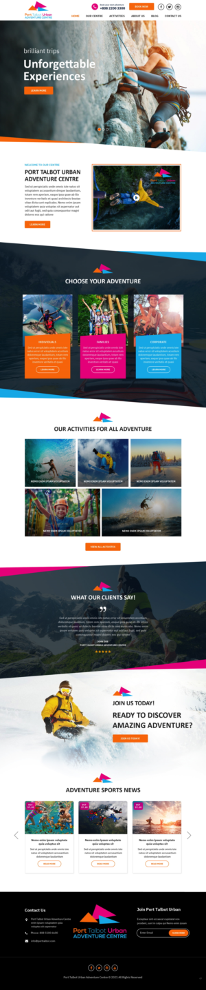 Web Design by pb for Port Talbot Urban Adventure Centre | Design: #26283608