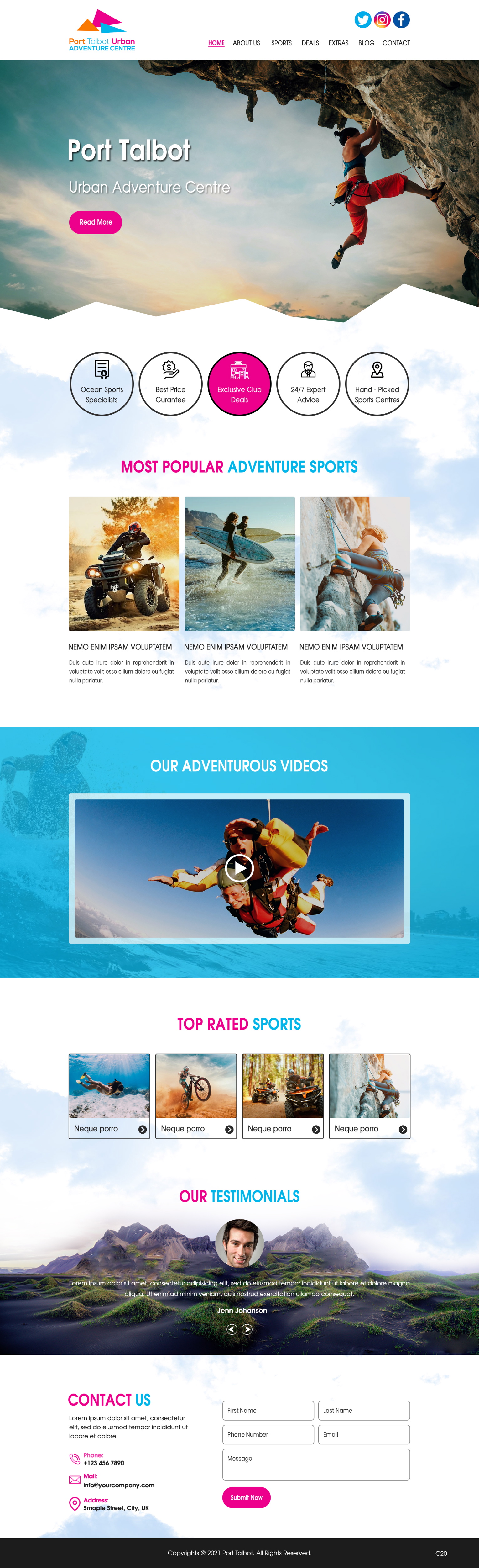 Web Design by pb for Port Talbot Urban Adventure Centre | Design #26283610