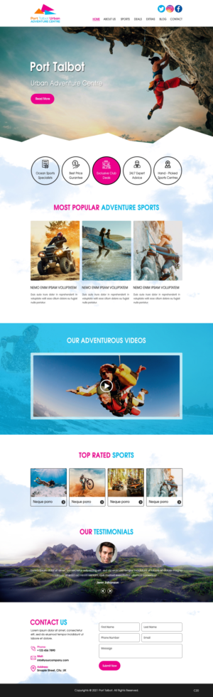 Web Design by pb for Port Talbot Urban Adventure Centre | Design: #26283610