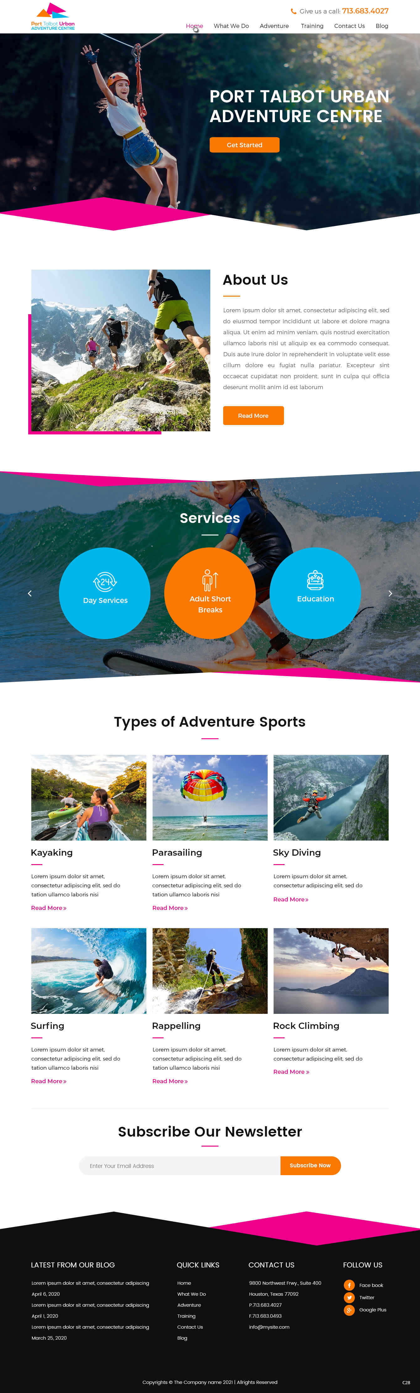 Web Design by pb for Port Talbot Urban Adventure Centre | Design #26283611