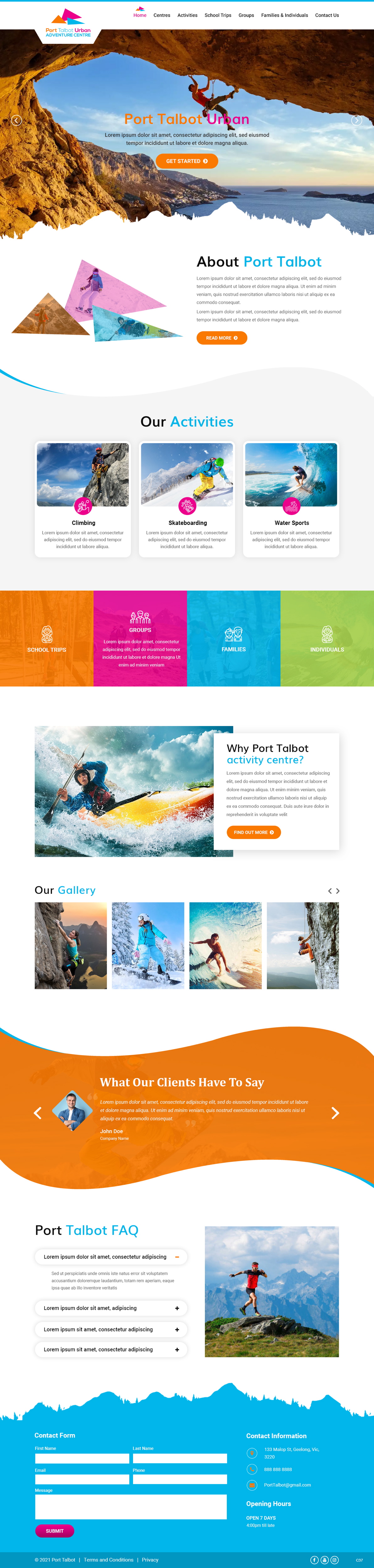 Web Design by pb for Port Talbot Urban Adventure Centre | Design #26283613