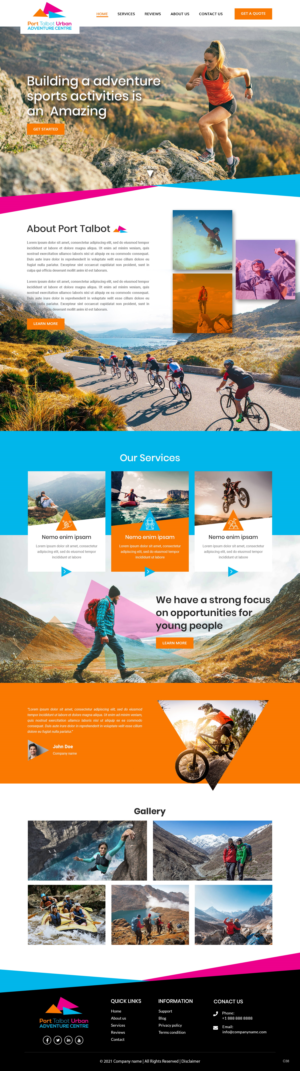 Web Design by pb for Port Talbot Urban Adventure Centre | Design: #26283614