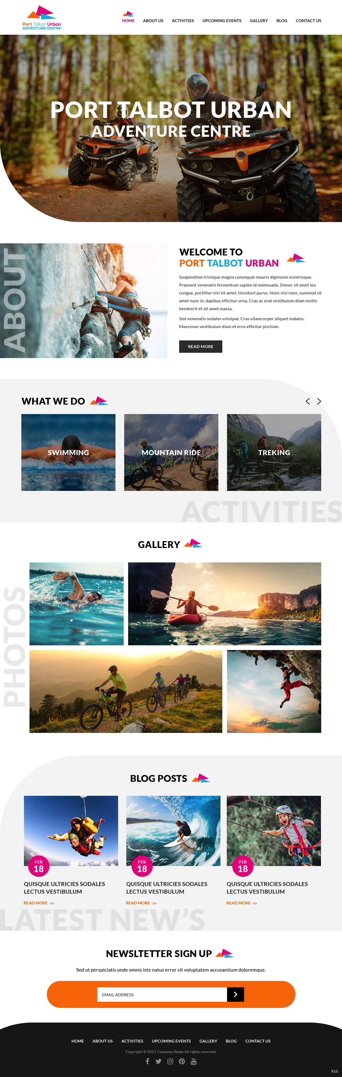 Web Design by pb for Port Talbot Urban Adventure Centre | Design #26283618