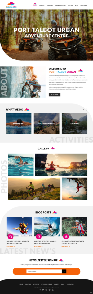 Web Design by pb for Port Talbot Urban Adventure Centre | Design: #26283618