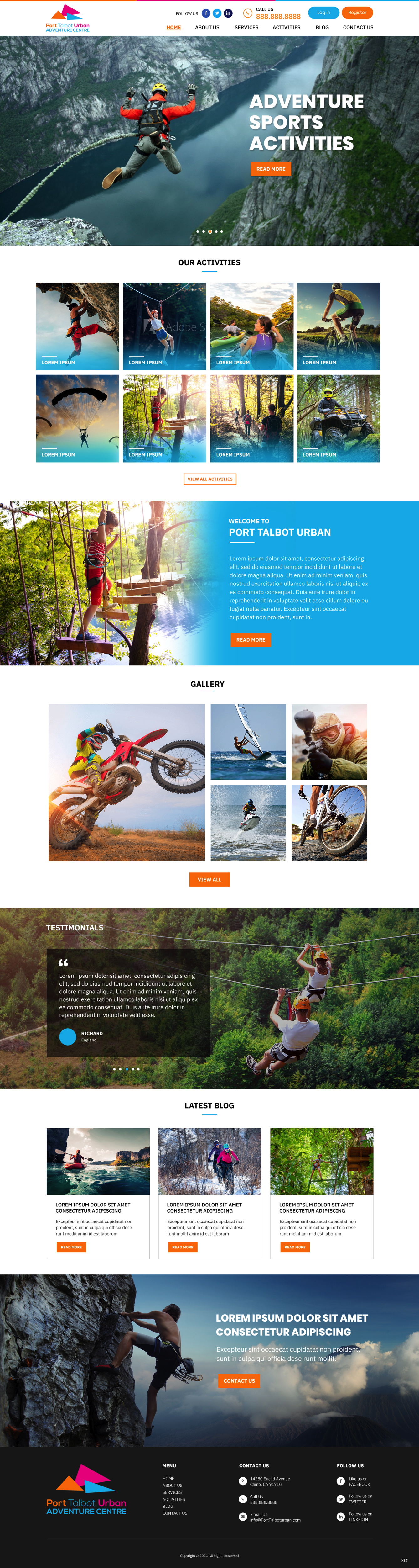 Web Design par pb pour Port Talbot Urban Adventure Centre | Design #26296788