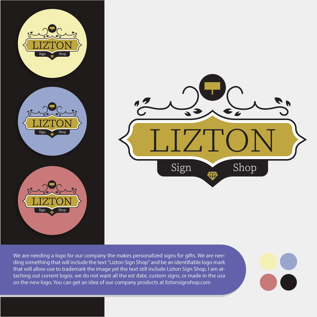 Logo Design by Jisase for The Lizton Sign Shop | Design #26316524