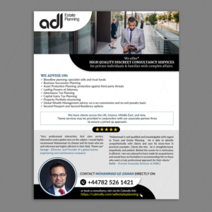 FLYER DESIGN FOR INTERNATIONAL CONSULTANCY FINANCIAL AND LEGAL SERVICES | Design de Flyer par DA.