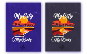 Rockford Il skyline over sneakers | Diseño de Camiseta por Pharsheed