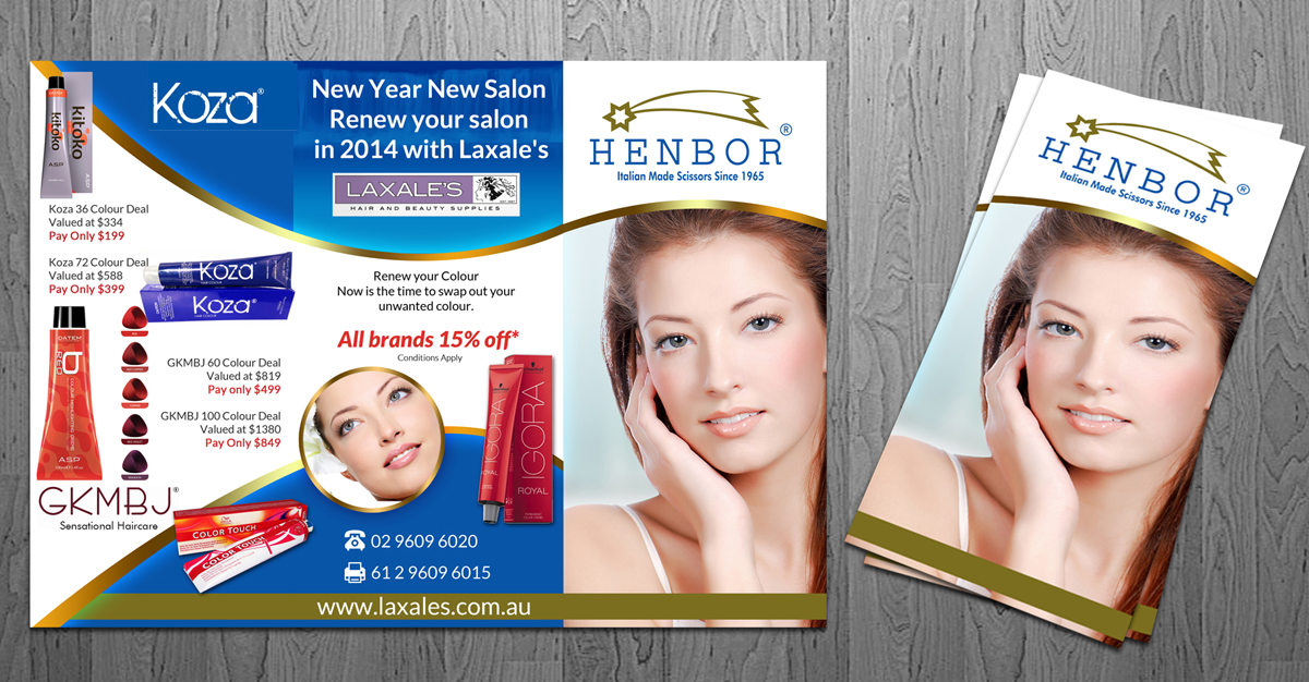 Diseño de Flyer por ESolz Technologies para Laxales Hair and Beauty Supplies | Diseño #3048002