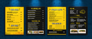 Restaurant DIGITAL menu design- menu items name and description typed in already | Graphic Design by SAI DESIGNS