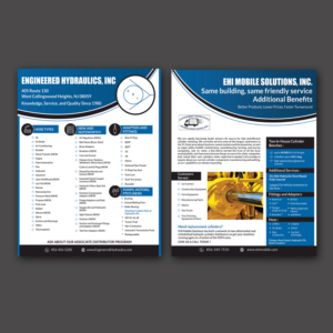 Heavy Equipment Hydraulics Companies Needs double sided flyer (already halfway completed) | Diseño de Flyer por Schöpfer