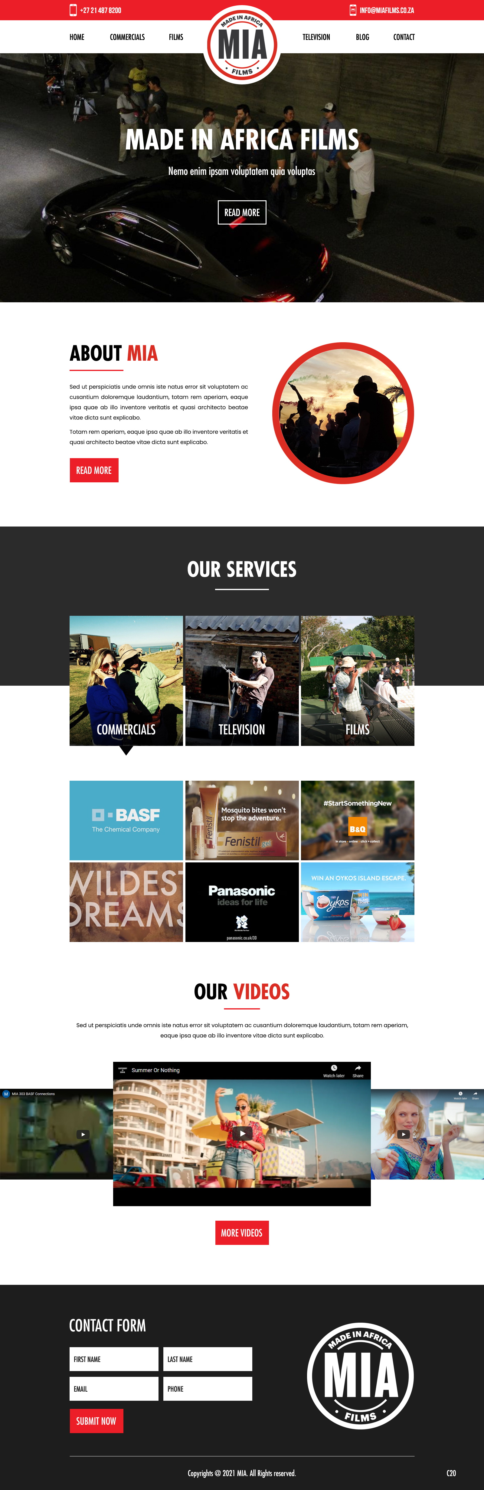 Web Design by pb for Made in Africa Films | Design #26317754
