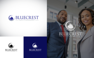 Bluecrest top, Wealth Management bottom | Logo Design by Kim Ji