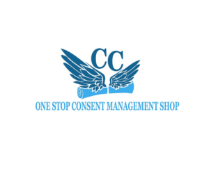 CC in the middle. Expanded logo would have "One Stop Consent Management Shop" | Logo Design by NILDesigns