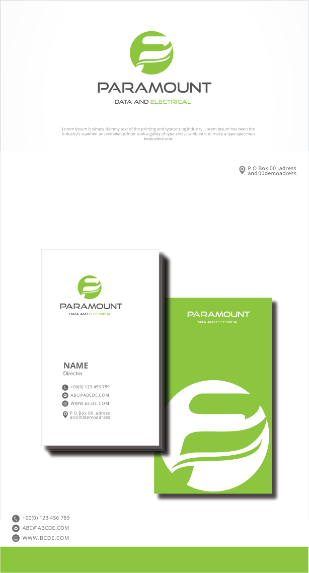 Diseño de Logo por graphicevolution para Paramount data and electrical  | Diseño #26324097
