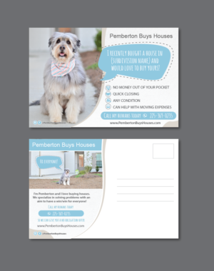 Dog themed post card for homeowners that may be willing to sell their house. | Postkarten-Design von alex989