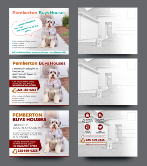 Dog themed post card for homeowners that may be willing to sell their house. | Postkarten-Design von rkailas